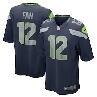 mens nike 12th fan college navy seattle seahawks game jerse